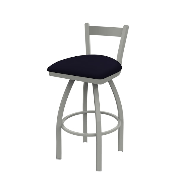 25" Low Back Swivel Counter Stool, Nickel Finish, Canter Twilight Seat